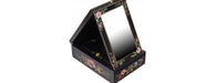 Black Lyre Bird Design Vanity Mirror with Storage-Cheshire Furniture Outlet