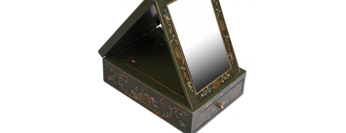 Green Fountain Design Vanity Mirror with Storage-Cheshire Furniture Outlet