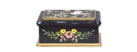 Black Lyre Bird Design Wooden Box-Cheshire Furniture Outlet