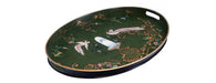 Green Fountain Design Oval Tray with Handles-Cheshire Furniture Outlet