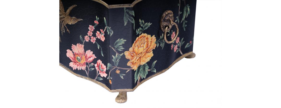 Black Lyre Bird Design Nest of 3 Boxes-Cheshire Furniture Outlet