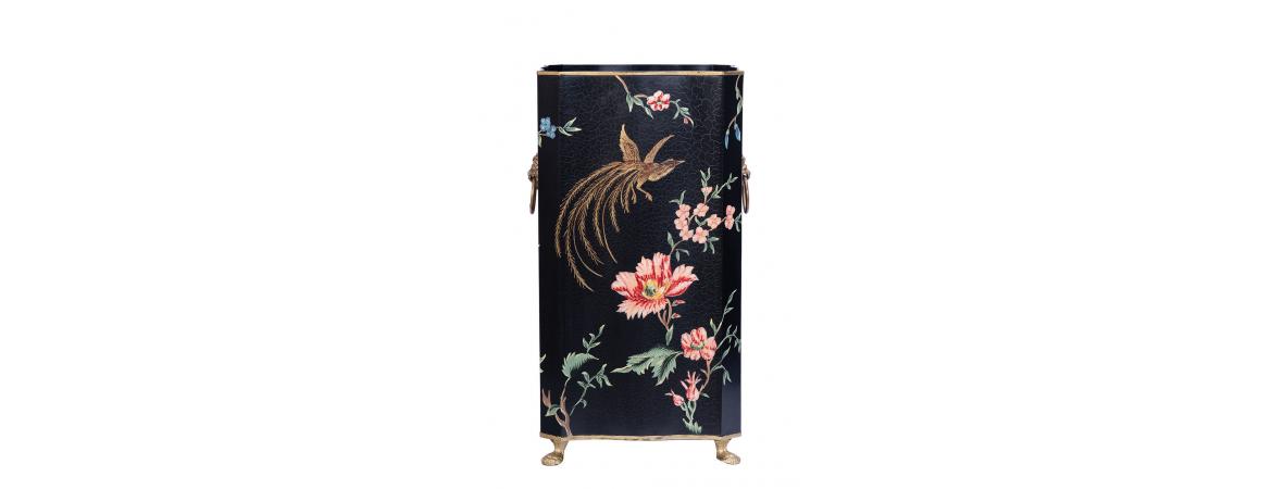 Black Lyre Bird Design Umbrella Stand-Cheshire Furniture Outlet