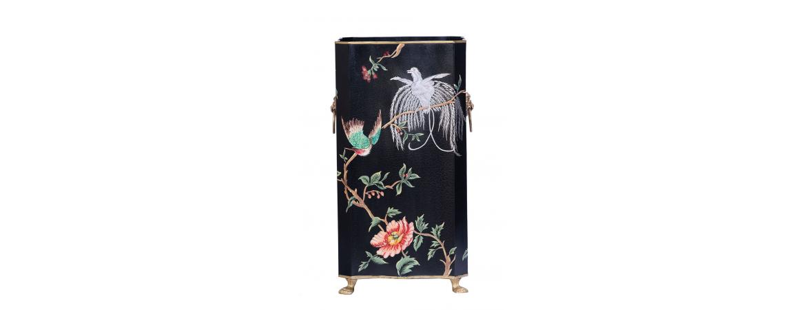 Black Lyre Bird Design Umbrella Stand-Cheshire Furniture Outlet