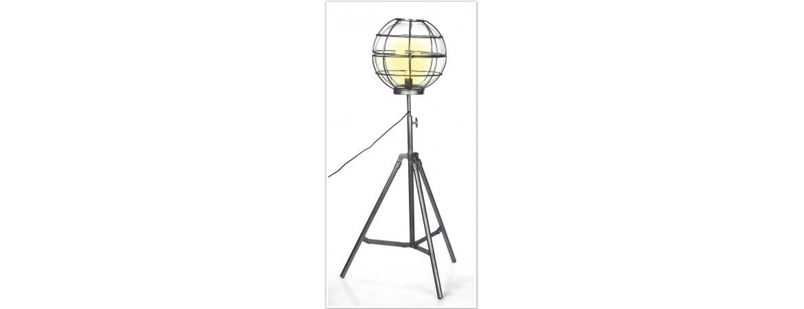 Upcycled Floor Lamp With Round Cage-Cheshire Furniture Outlet