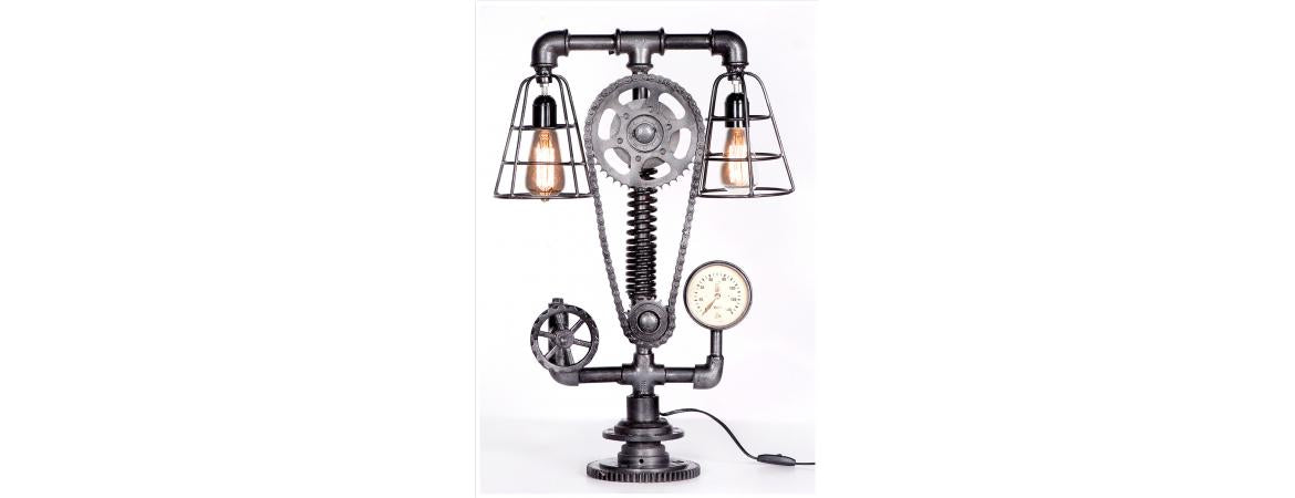 Cogged Table Lamp-Cheshire Furniture Outlet