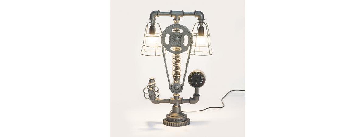 Cogged Table Lamp-Cheshire Furniture Outlet