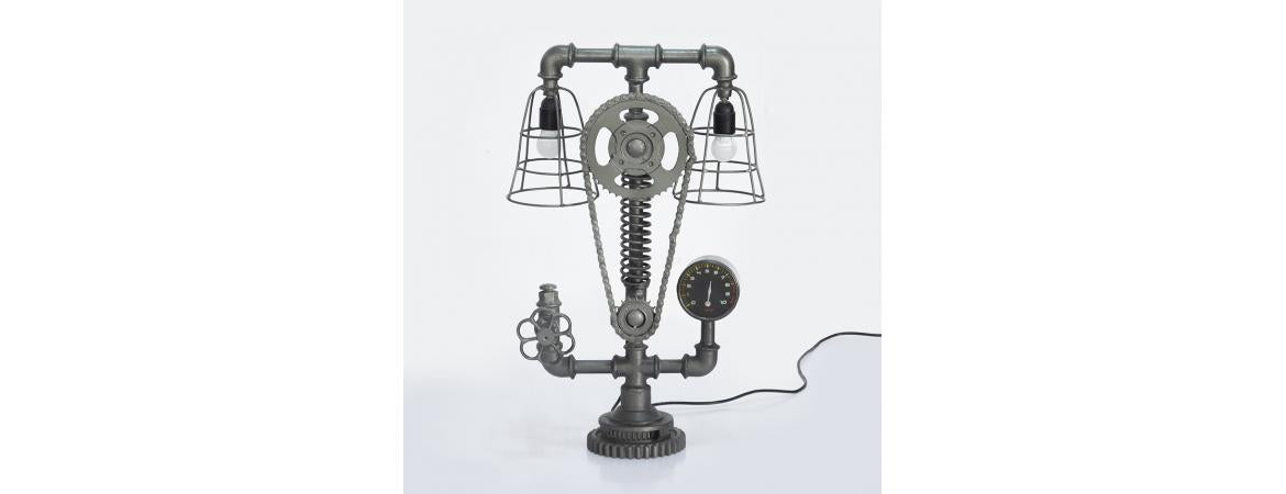 Cogged Table Lamp-Cheshire Furniture Outlet