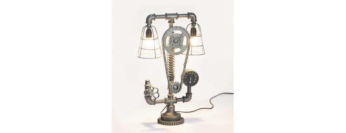 Cogged Table Lamp-Cheshire Furniture Outlet