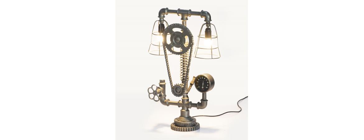 Cogged Table Lamp-Cheshire Furniture Outlet