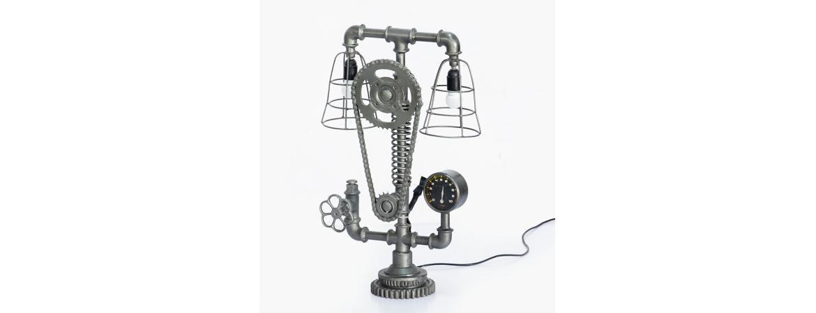 Cogged Table Lamp-Cheshire Furniture Outlet