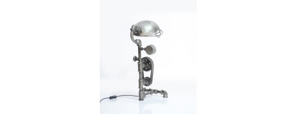 Upcycled Cooking Pot & Cogs Table Lamp-Cheshire Furniture Outlet