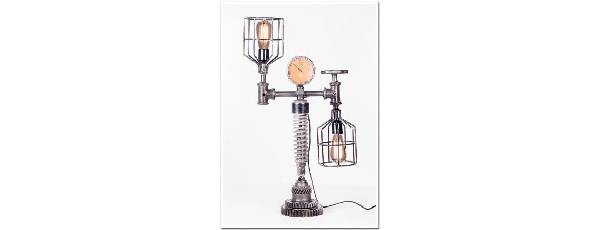 Iron Cage and Meter Table Lamp-Cheshire Furniture Outlet