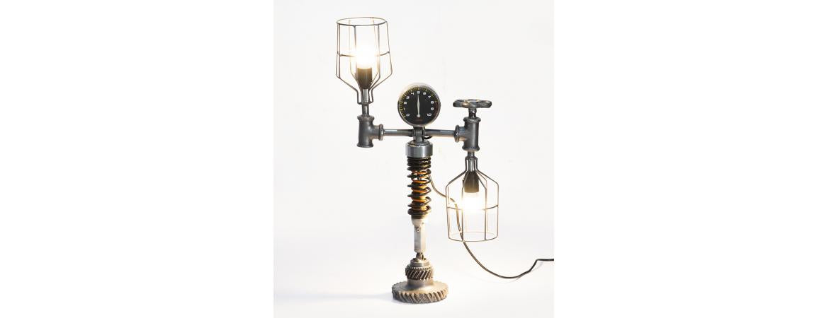 Iron Cage and Meter Table Lamp-Cheshire Furniture Outlet