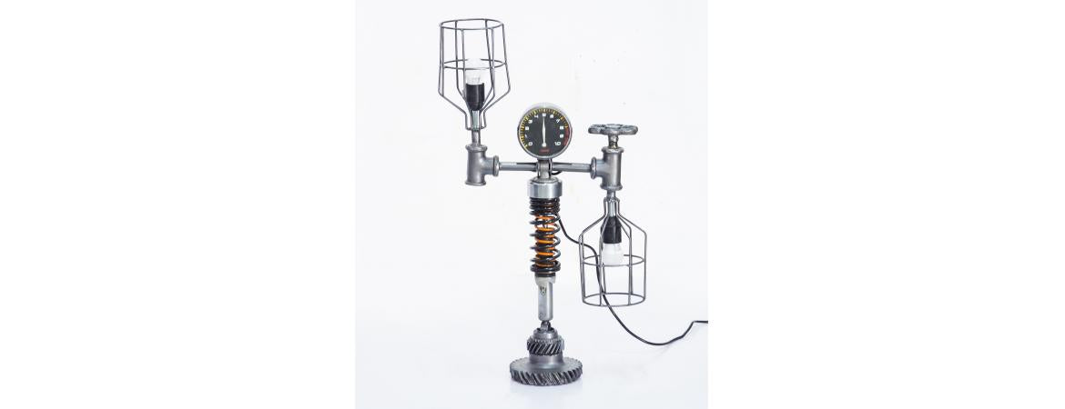Iron Cage and Meter Table Lamp-Cheshire Furniture Outlet