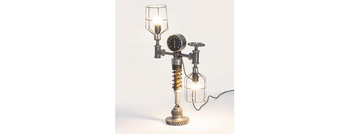 Iron Cage and Meter Table Lamp-Cheshire Furniture Outlet