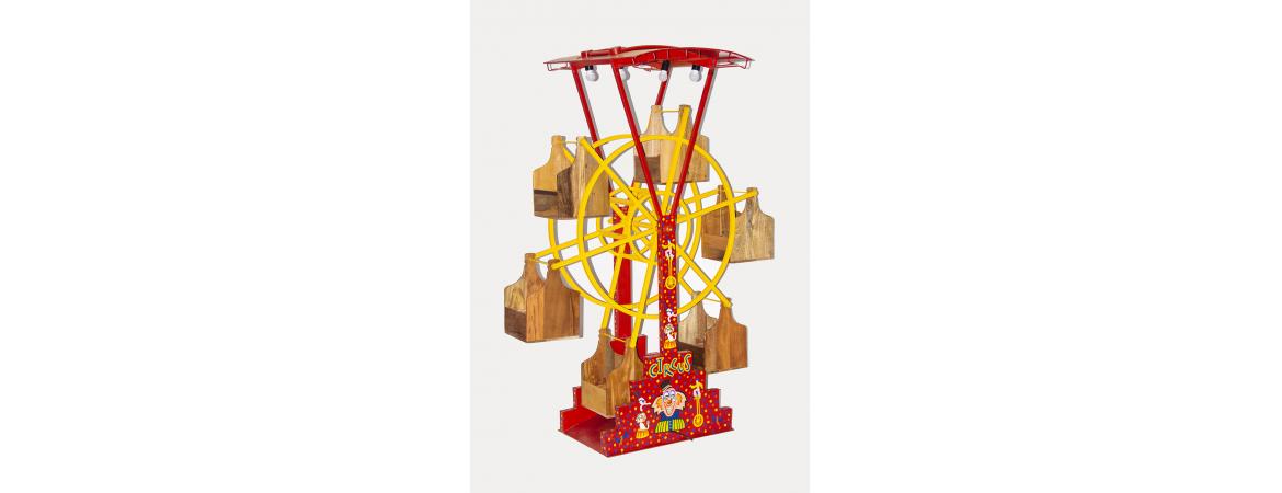 Industrial Style Ferris Wheel Wine Bottle Holder 1.8m Tall-Cheshire Furniture Outlet