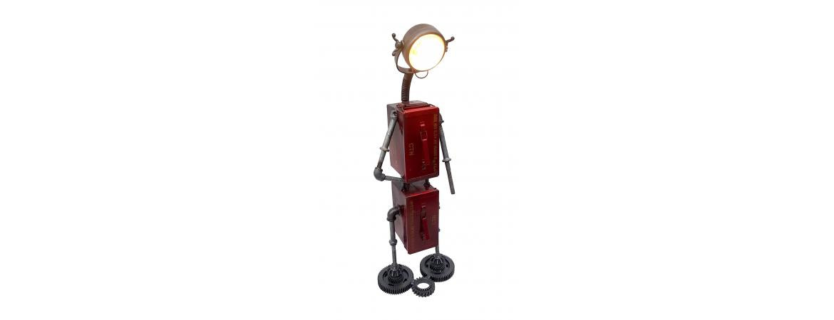 Upcycled Ammo Box Robot Table Light-Cheshire Furniture Outlet