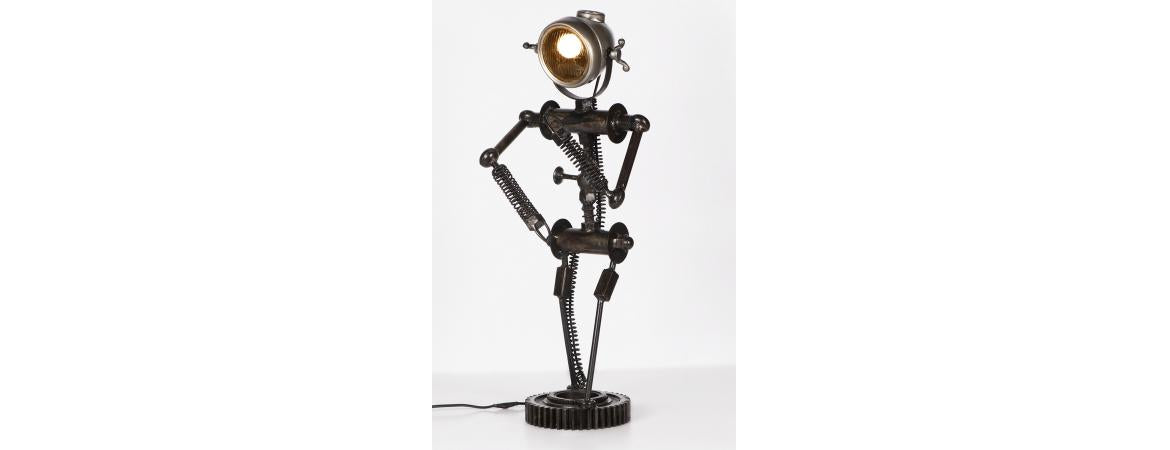 Reclaimed Car Parts Robot Table Lamp-Cheshire Furniture Outlet