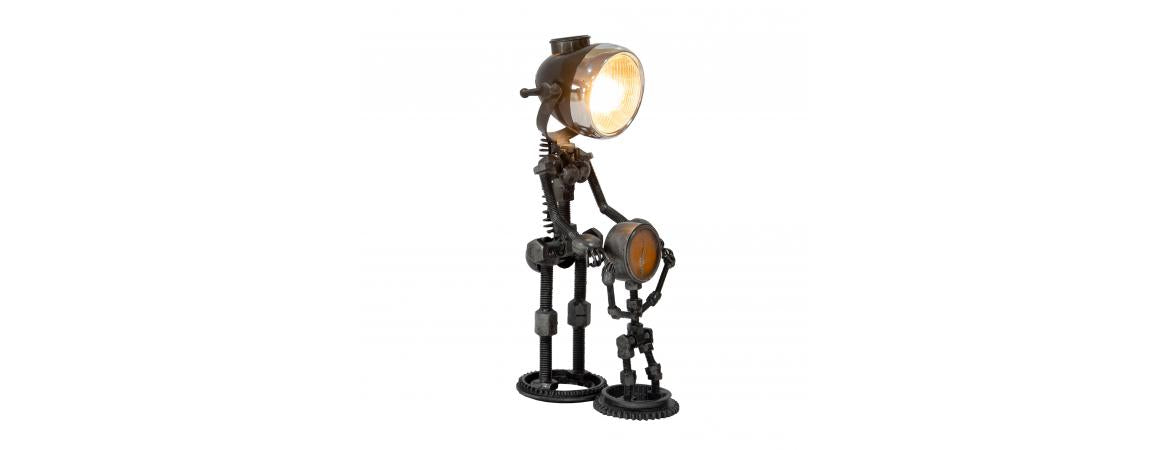 Reclaimed Parts Robot Table Lamp - Mother and Child-Cheshire Furniture Outlet