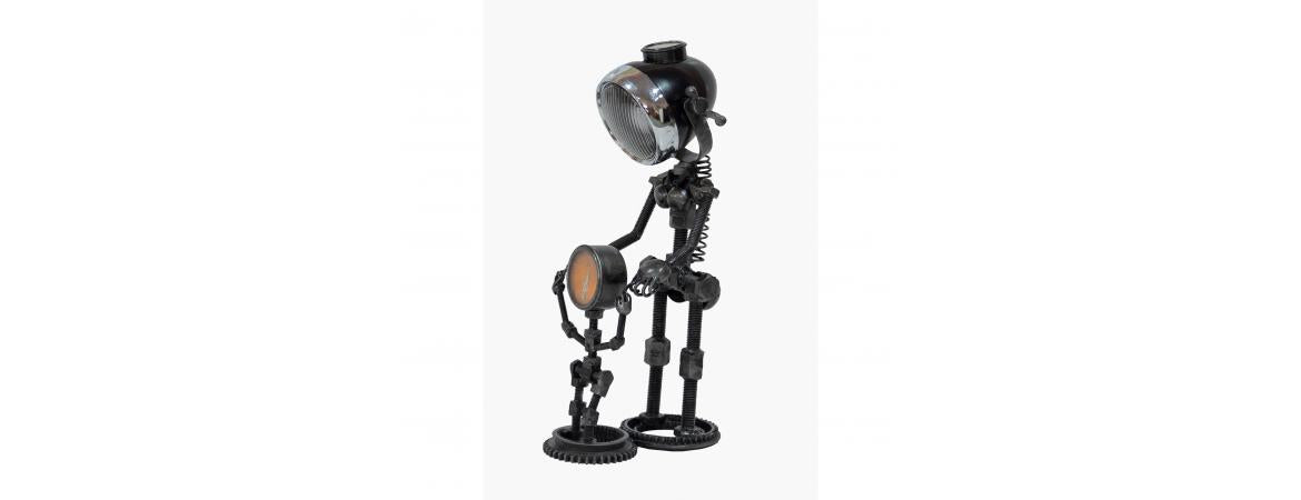 Reclaimed Parts Robot Table Lamp - Mother and Child-Cheshire Furniture Outlet