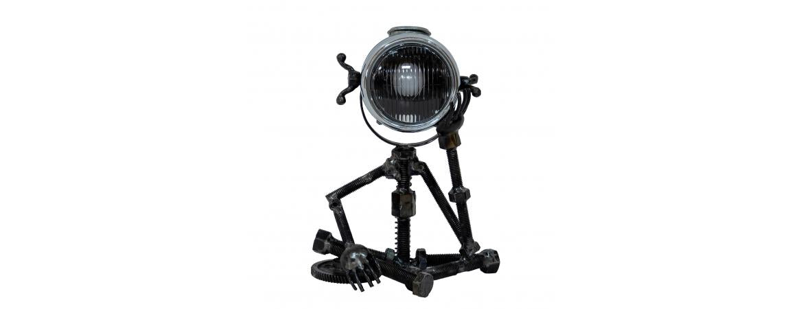 Reclaimed Parts Robot Table Lamp - Deep In Thought-Cheshire Furniture Outlet