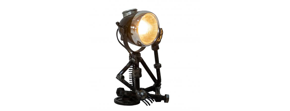 Reclaimed Parts Robot Table Lamp - Deep In Thought-Cheshire Furniture Outlet