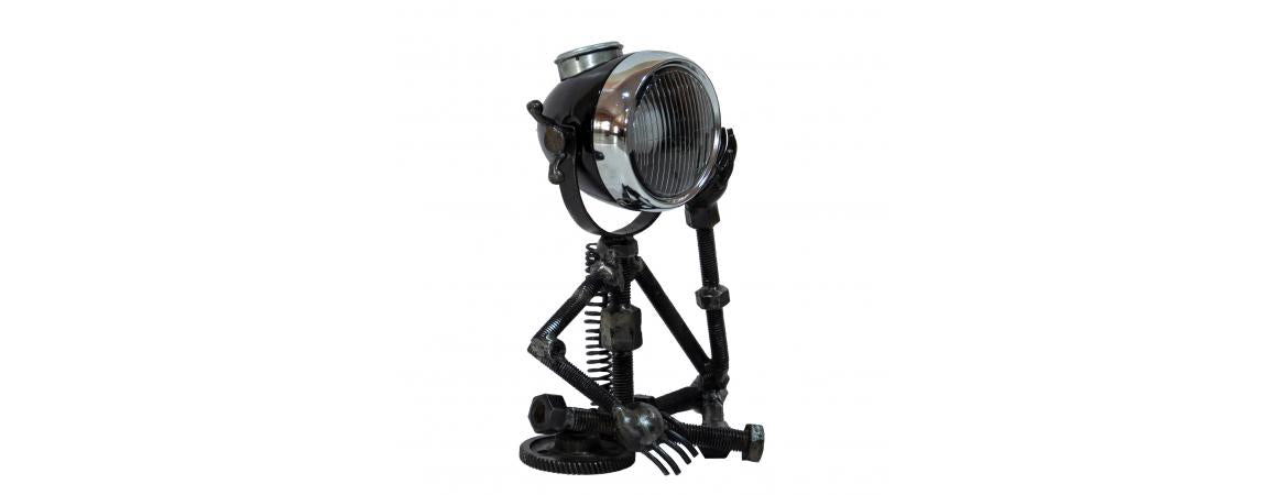 Reclaimed Parts Robot Table Lamp - Deep In Thought-Cheshire Furniture Outlet