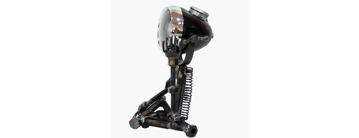 Reclaimed Parts Robot Table Lamp - Deep In Thought-Cheshire Furniture Outlet