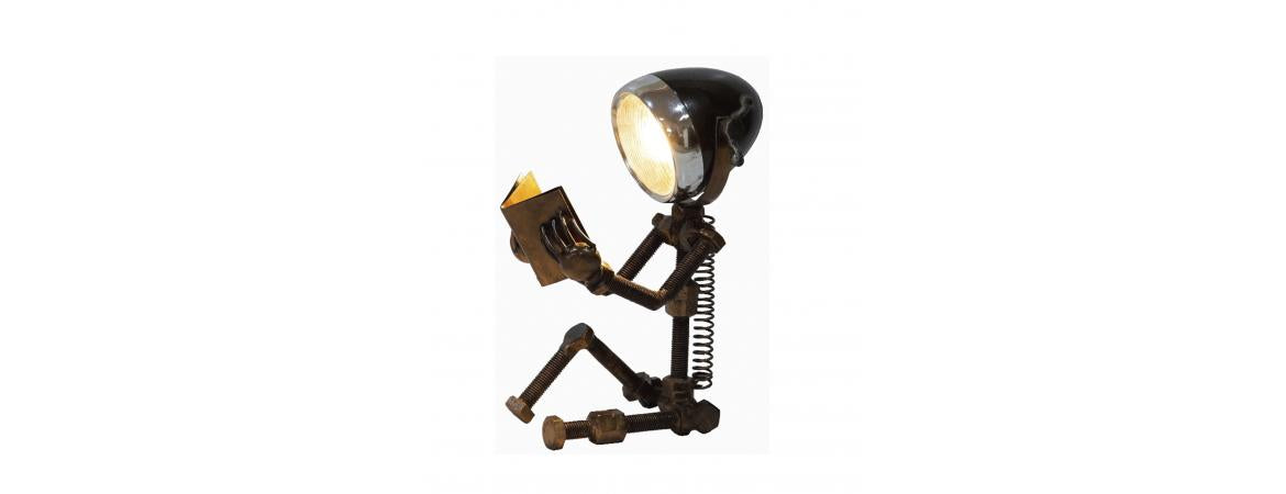 Reclaimed Parts Robot Table Lamp - Book time-Cheshire Furniture Outlet