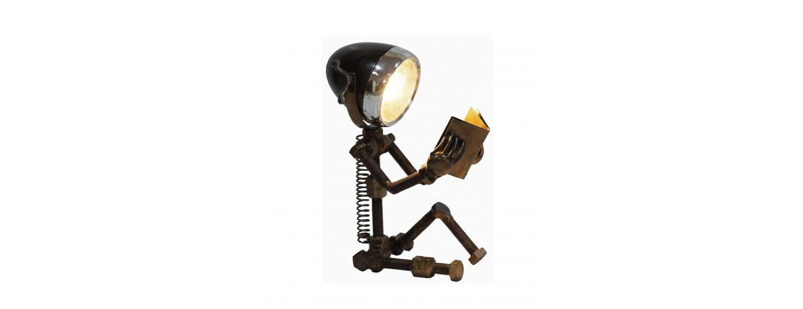 Reclaimed Parts Robot Table Lamp - Book time-Cheshire Furniture Outlet