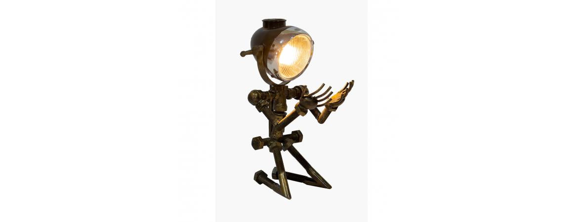 Reclaimed Parts Robot Table Lamp - Down On His Knees-Cheshire Furniture Outlet