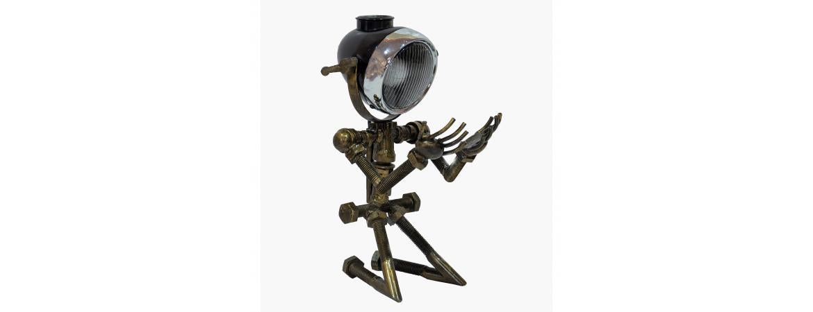 Reclaimed Parts Robot Table Lamp - Down On His Knees-Cheshire Furniture Outlet