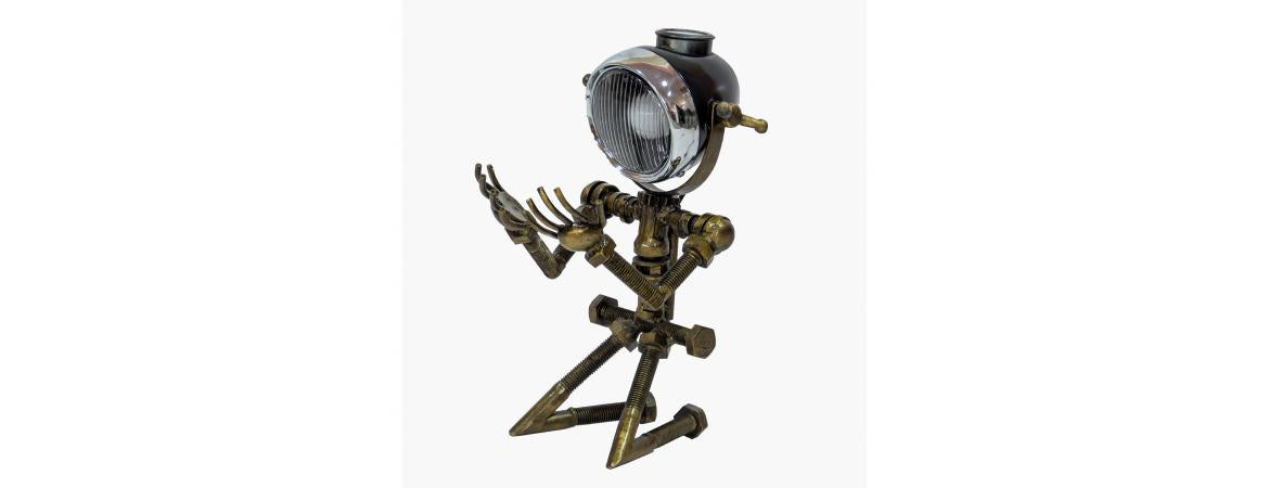 Reclaimed Parts Robot Table Lamp - Down On His Knees-Cheshire Furniture Outlet