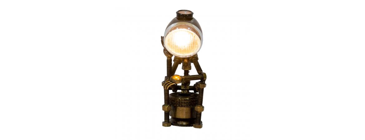 Reclaimed Parts Robot Table Lamp - A Gloomy Day-Cheshire Furniture Outlet