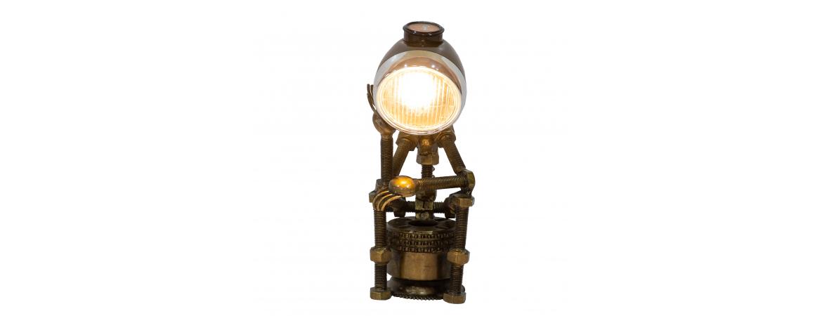 Reclaimed Parts Robot Table Lamp - A Gloomy Day-Cheshire Furniture Outlet