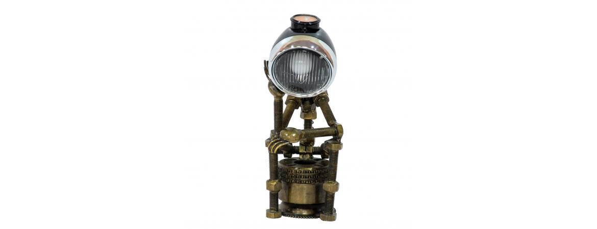 Reclaimed Parts Robot Table Lamp - A Gloomy Day-Cheshire Furniture Outlet