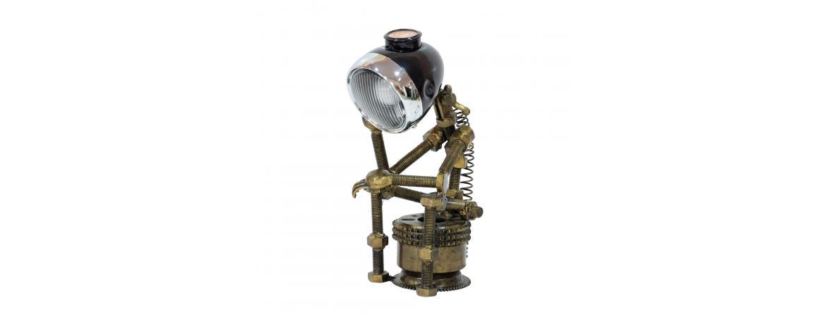 Reclaimed Parts Robot Table Lamp - A Gloomy Day-Cheshire Furniture Outlet