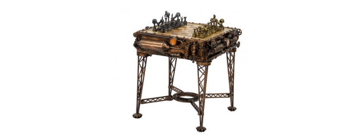 Reclaimed Iron Steampunk Theme Chess Table-Cheshire Furniture Outlet