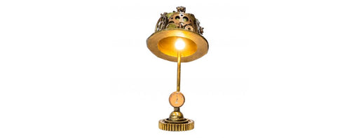 Reclaimed Iron Steampunk Theme Cogs Top Hat Table Lamp-Cheshire Furniture Outlet