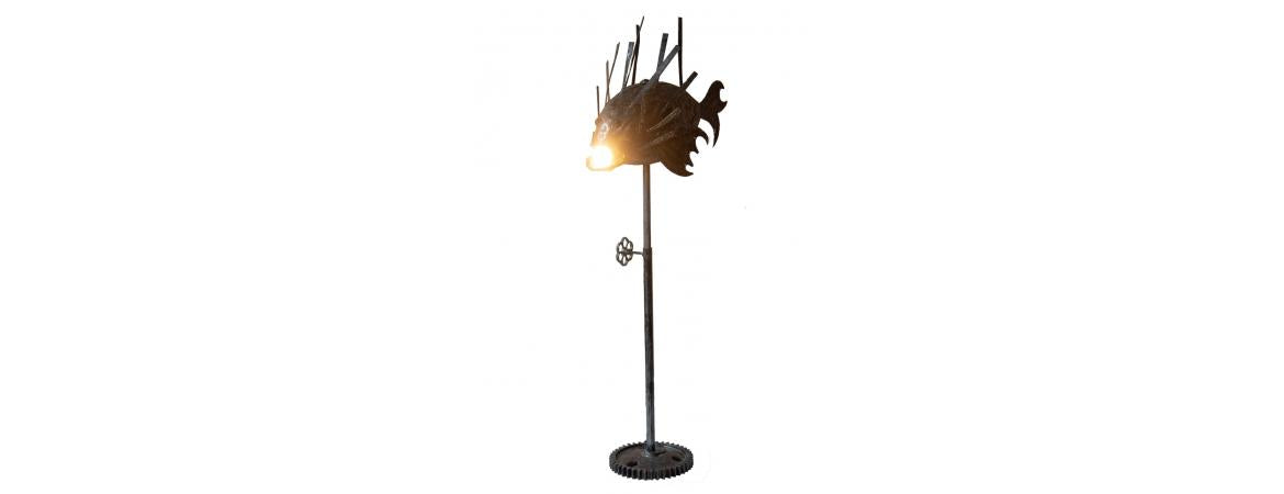 Steampunk Fish Adjustable Floor Lamp-Cheshire Furniture Outlet