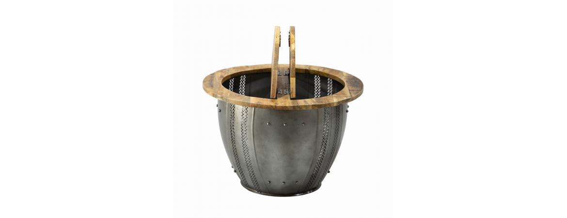 Round Brass Metal Coffee Table with Storage-Cheshire Furniture Outlet