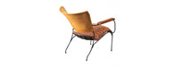 Metal Frame Chair with Padded Brown Seat & Armrest-Cheshire Furniture Outlet