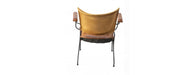 Metal Frame Chair with Padded Brown Seat & Armrest-Cheshire Furniture Outlet