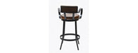 Industrial Padded Leather Bar Stool With Back & Curved Armre-Cheshire Furniture Outlet