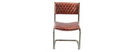 Metal Frame Chair with Padded Brown Seat-Cheshire Furniture Outlet