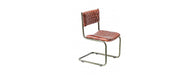 Metal Frame Chair with Padded Brown Seat-Cheshire Furniture Outlet
