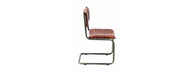 Metal Frame Chair with Padded Brown Seat-Cheshire Furniture Outlet