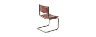 Metal Frame Chair with Padded Brown Seat-Cheshire Furniture Outlet