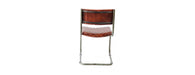Metal Frame Chair with Padded Brown Seat-Cheshire Furniture Outlet