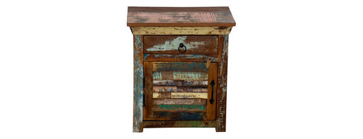 Reclaimed Bedside Cabinet with 1 Drawer-Cheshire Furniture Outlet